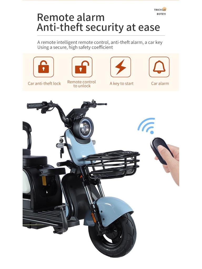 Child Safety Electric Tricycle for Student Pick-Up