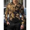 Herren Langarmshirt Blumenmuster gedruckt Jungen bedrucktes Hemd