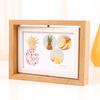 Rotating Picture Frame with Glass Cover Replaceable Exquisite Rustic Vertical/Horizontal Desktop Display Nordic Style Double Sided Photo Frame