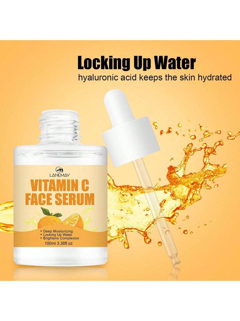 1Pc 100ML VITAMIN C FACE SERUM Deep Moisturizing Hydrate The Face Penetrates Deep Into Pores,Hydrate