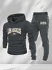 Autumn and winter explosion Los Angeles printed men's suit, hooded sweater sweatpants two-piece set, casual sportswear