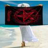 Personalized customized proof beach towel with Baphomet pattern - soft, absorbent, quick-drying, perfect swimming, camping&bathing