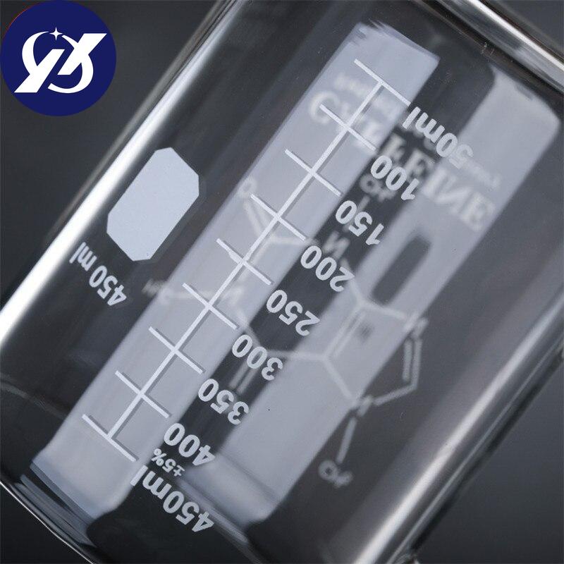 450ml Glasbecher Becher Milch Frühstück Kaffeetasse gh Hochtemperaturbeständige Tasse mit Skala Trinkgeschirr