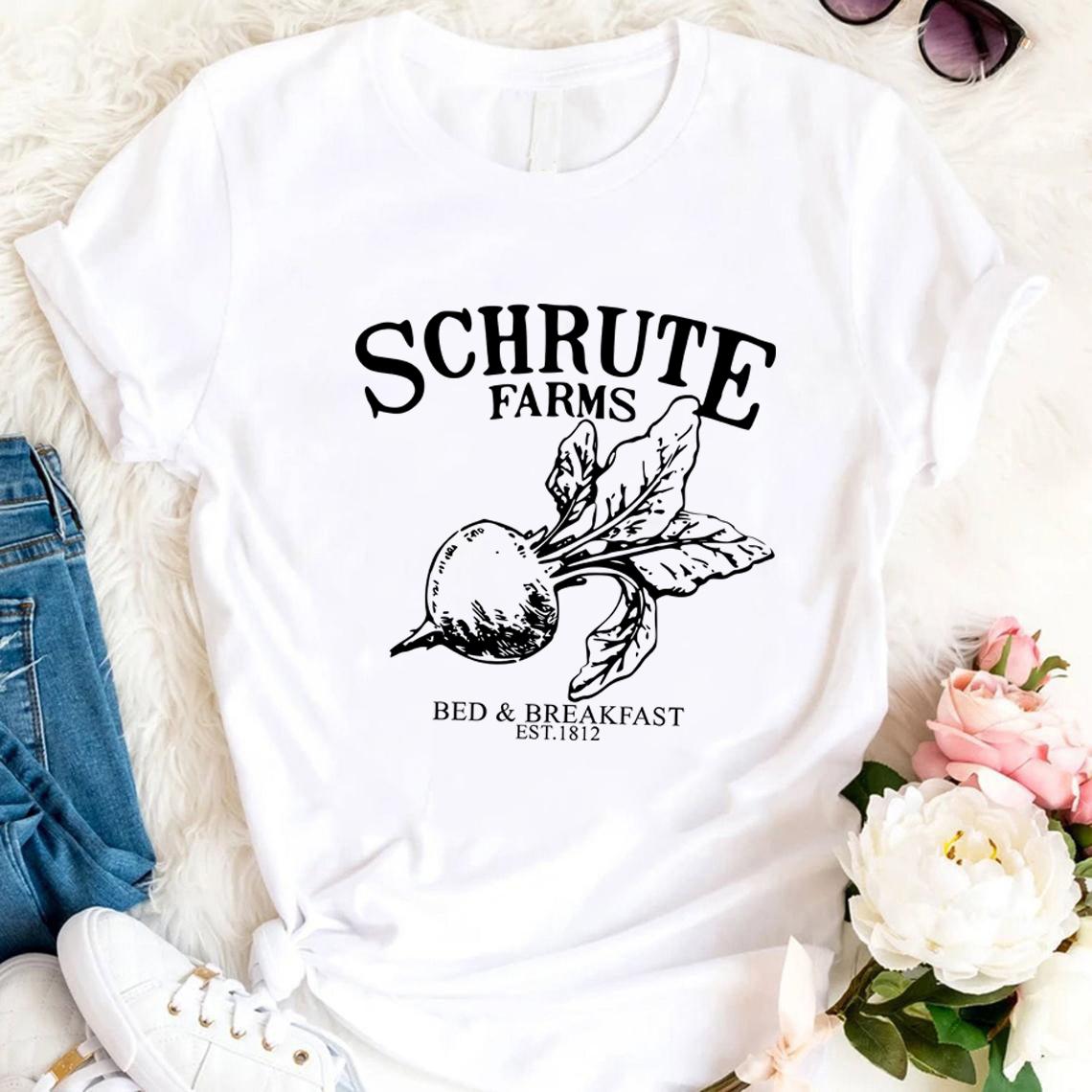 

Сорочка Schrute Farms Футболка Schrute Farms Bed and Breakfast Funny Dwight Tee Dwight Office Top Short Sleeve Garapic T-Shirt XL білий