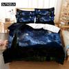 3D Digital Printing Fashion Design Starry Night Bedding, Queen Size Duvet Cover Set