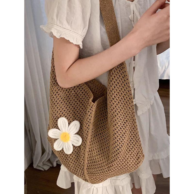 

Holiday Style Hand-Woven Bag Women 2025 New Trendy Fashion Tote Bag Large Capacity Underarm Bag Beach Bag Khaki