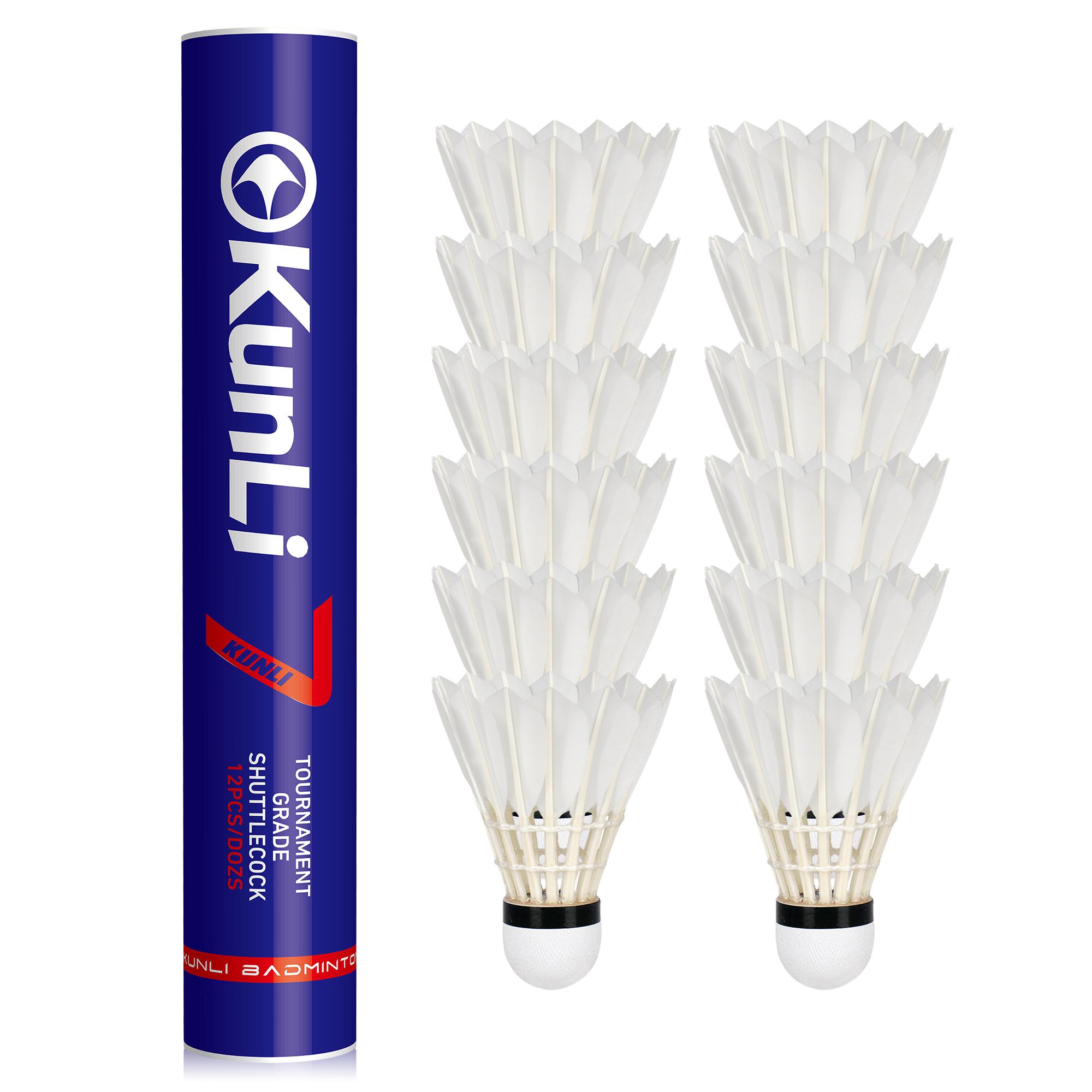 Kunli Badminton Shuttlecocks Duck Feather with Great Durability Stability for Professional Competition Or Training Indoor Sports United States