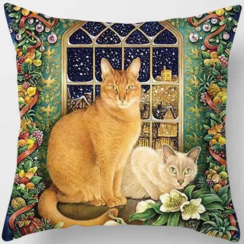 Dekoracja Domu Salon Sypialnia Poszewka na Poduszkę z Nadrukiem Kota Łóżko Samochód Sofa Poszewki na Poduszki Poszewka na Poduszkę Dekoracyjną 45*45 40x40cm 50x50 45x45