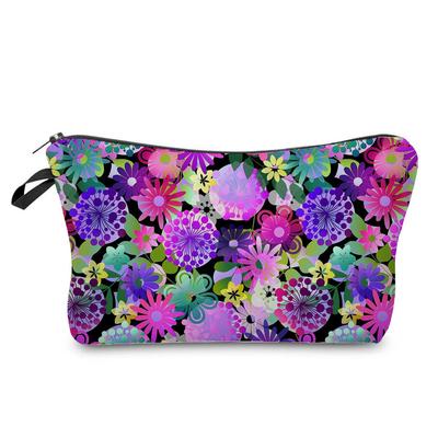 Damen Kosmetiktasche mit Blumenmuster Toilettenartikel Organizer Reiseaufbewahrungsetui 6762