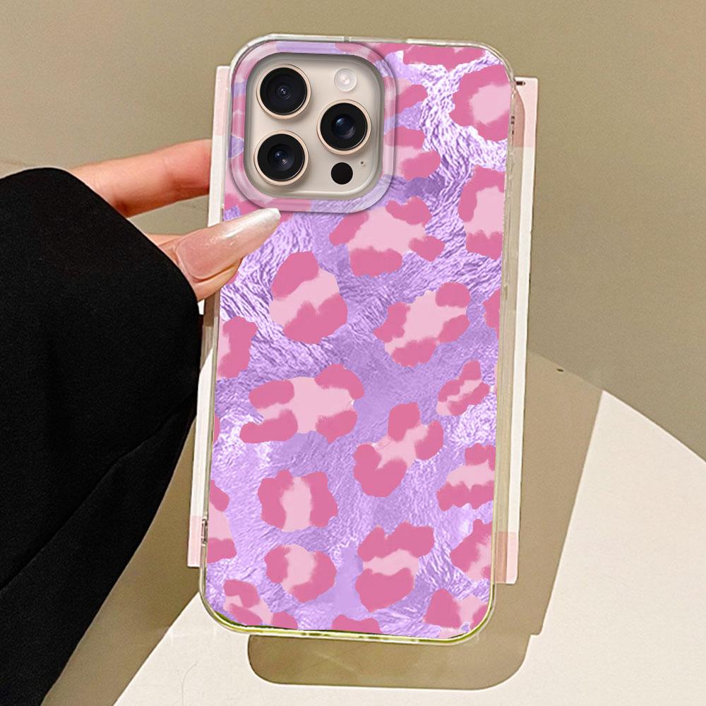 Retro Gradient purple Leopard Girls Phone Case for iphone 16 15 14 7 8 Plus 13 11 12 Pro Max X XS XR SE 2022 2020 16e Back Cover