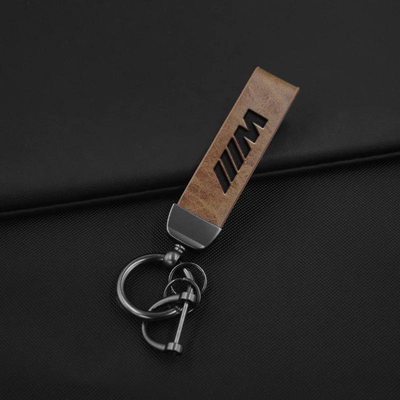 

New Car Vintage Leather Keychain Ring Zinc Alloy Chain Key For BMW Performance F30 F10 E90 F20 E46 E60 E70 E39 E36 E87 X7 E 1 pc