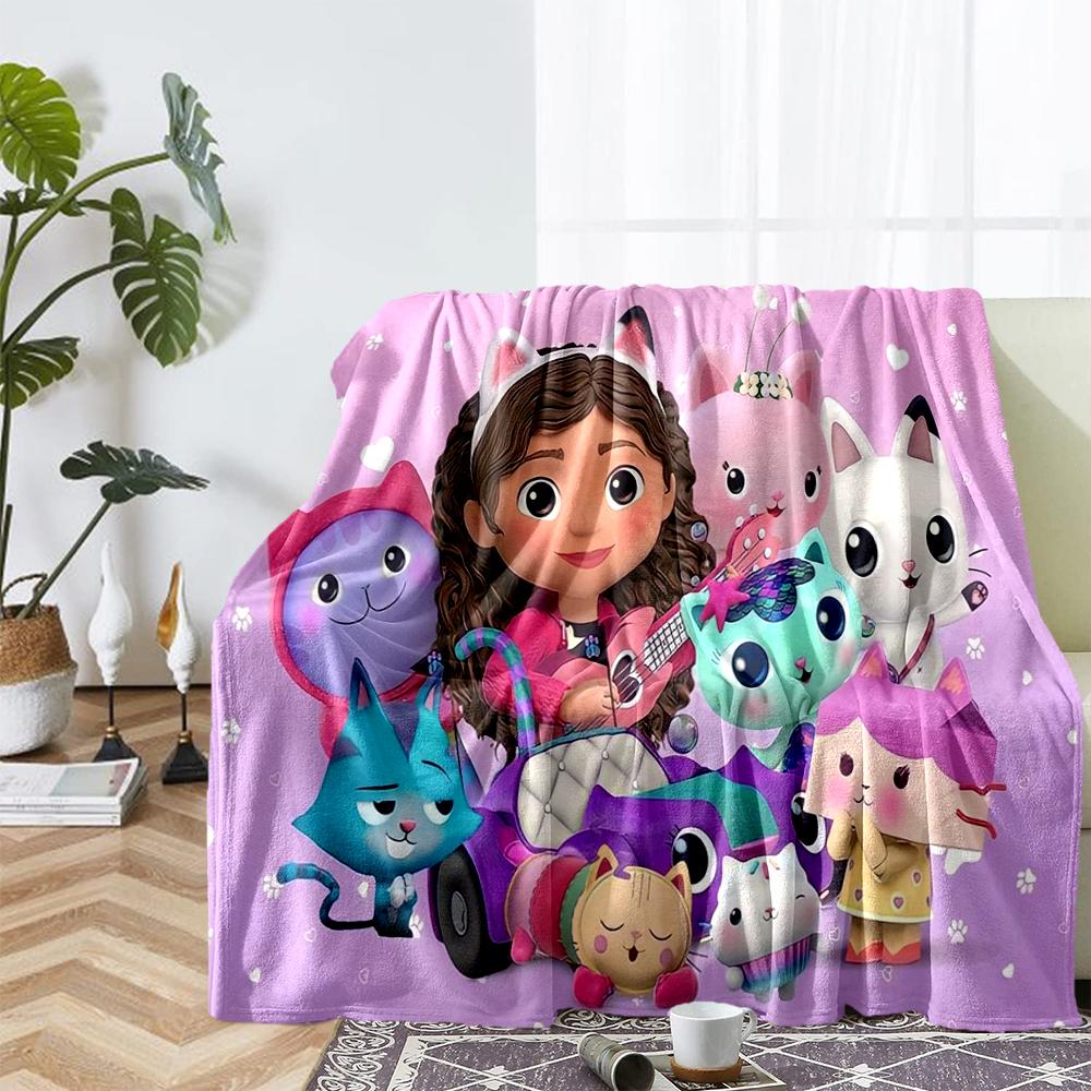 Gabby’s Dollhouse Theme Printed Blanket - Perfect for Couch, Bed, Travel & Outdoor Use | Machine Washable, Cozy & Durable.