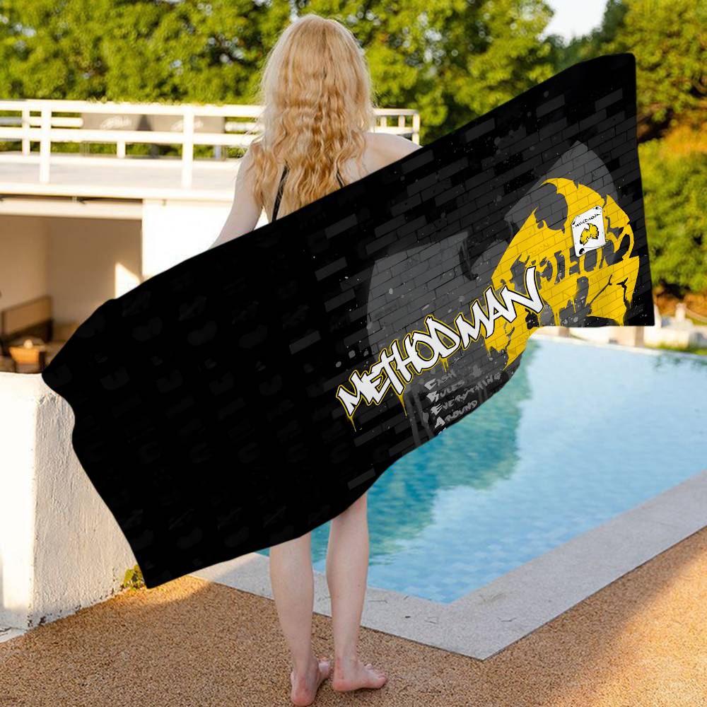 Hip Hop Group Wu TangS Bath Towel Microfiber Soft Water Absorbing Breathable For Girl Kids Decorative Cartoon Beach Towel