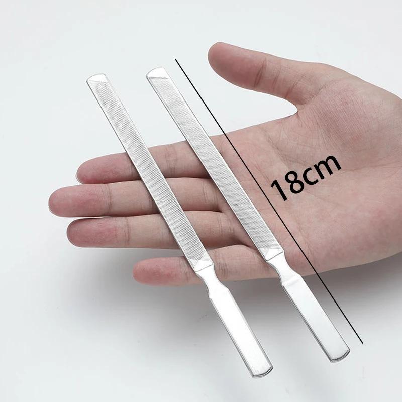 1/2Pcs Professional Nail File Stainless Steel Polishing Block Sanding for Nail Nailfile Manicure Supplies Tools Art Beauty