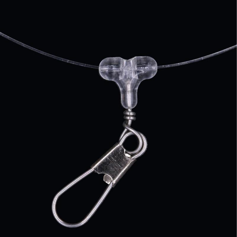 50Pcs Clear Oval Double Hole Beads Fishing Beads B Type Pin 3 Way Connector Quick Installation Fishing Gear Tackle