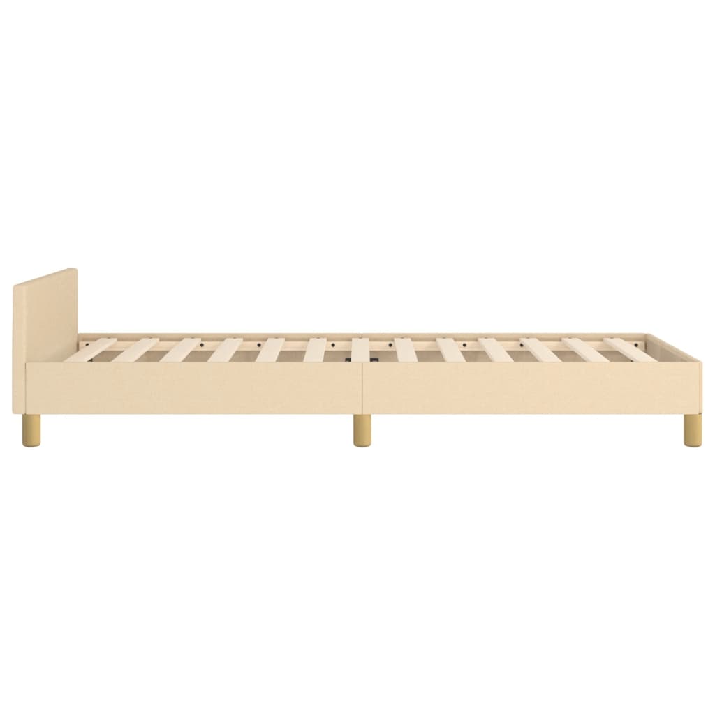 Bed Frame without Mattress Cream 80 x 200 cm Fabric