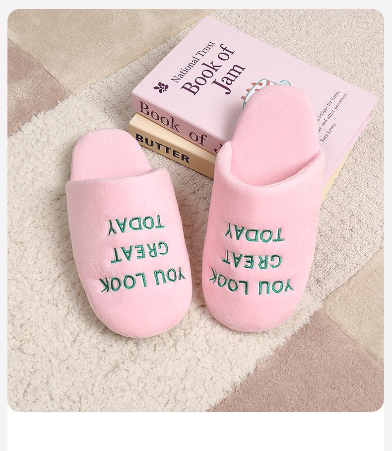 Premium Striped Knitted Cotton Slippers - Non-Slip, Silent, Warm Plush for Couples, Perfect for Autumn & Winter Indoors.