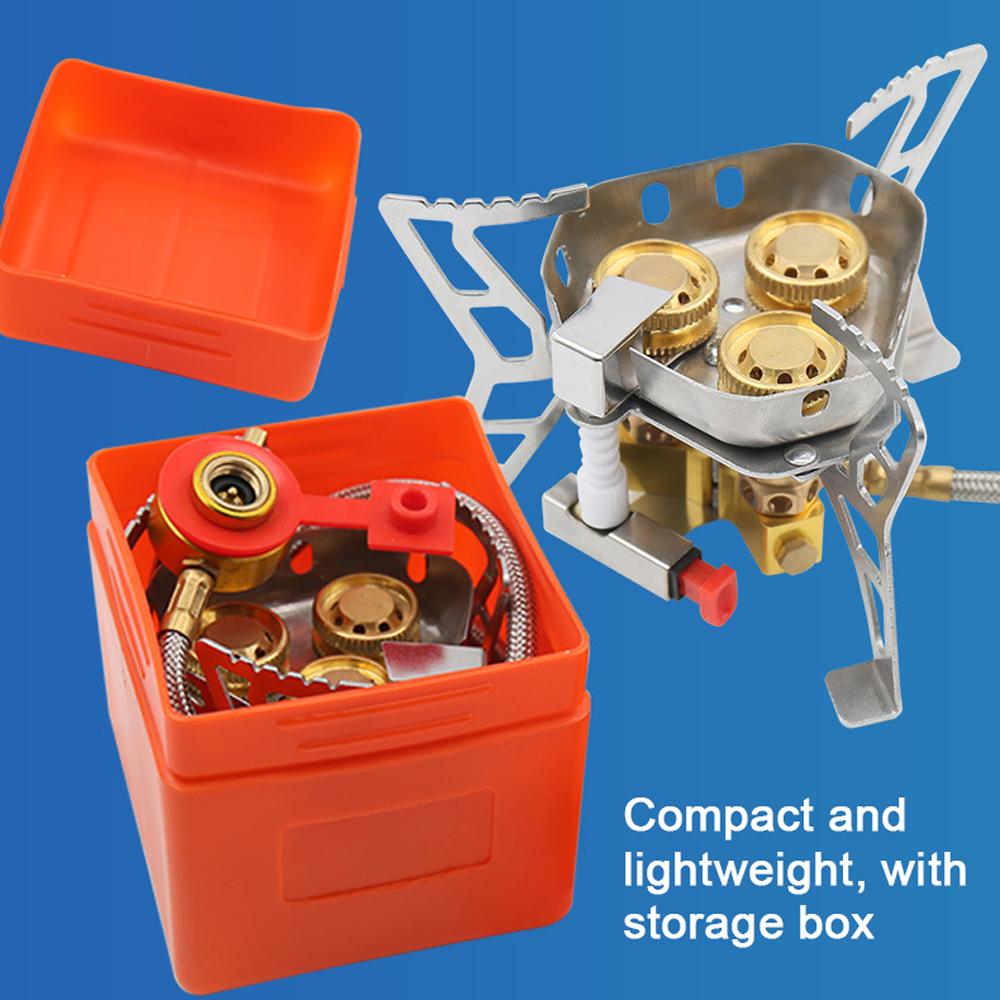 3-Cores Camping Stove 6800W High Power Gases Burner Windproof Backpacking Stove with Adjustable Valve for Outdoor Cooking Camping Picnic Hiking