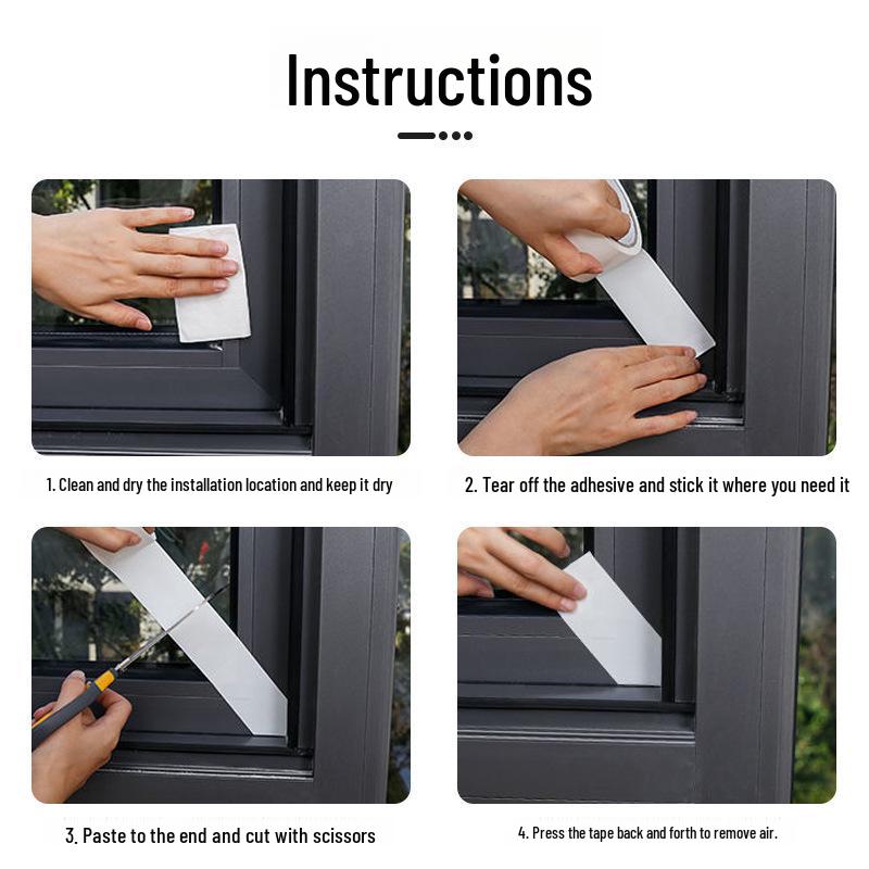 Self-adhesive Window Sealing Tape Strong Stickness for Door Windshield Keep Warm Sealing Tape for Home
