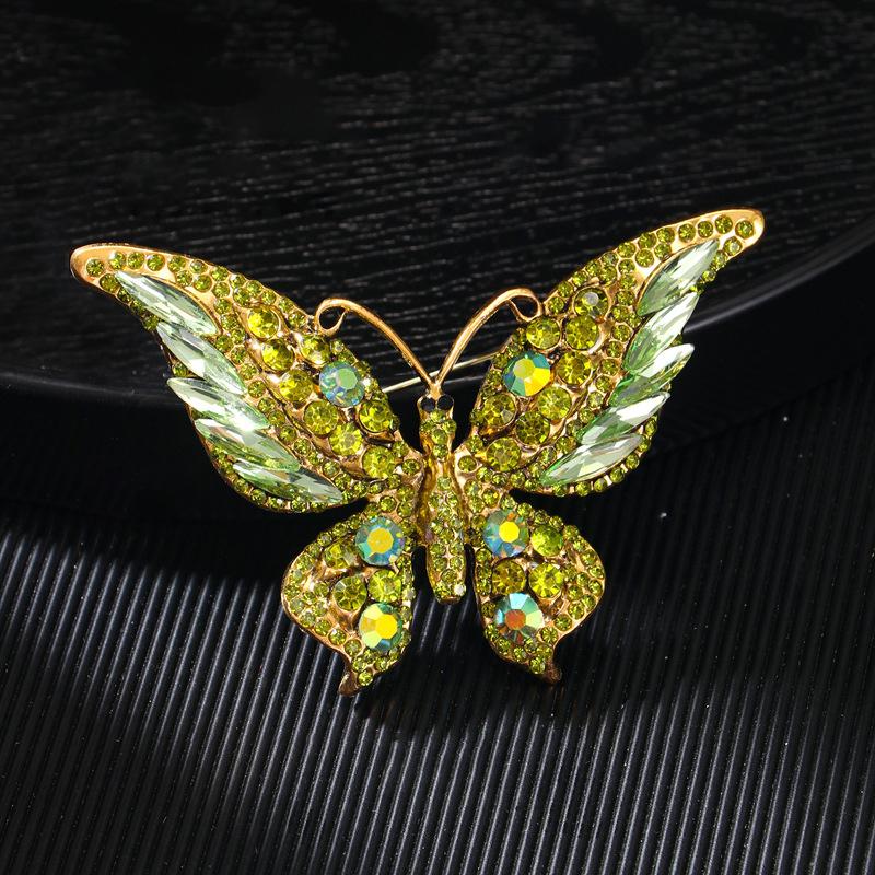 Fashion Full Zircon Butterfly Brooch For Women Luxurious Animal Corsage Pins Wedding Party Clothing Accessories Jewelry Gifts