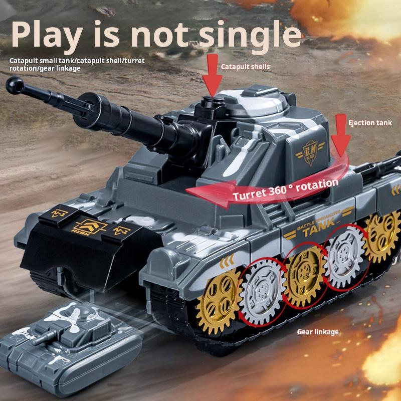 Inertial Catapult Gear Tank Toy Car, Can Fire Shells, Small Tank, Multiple Ways To Play Childrens Educational Toys ModelXT220