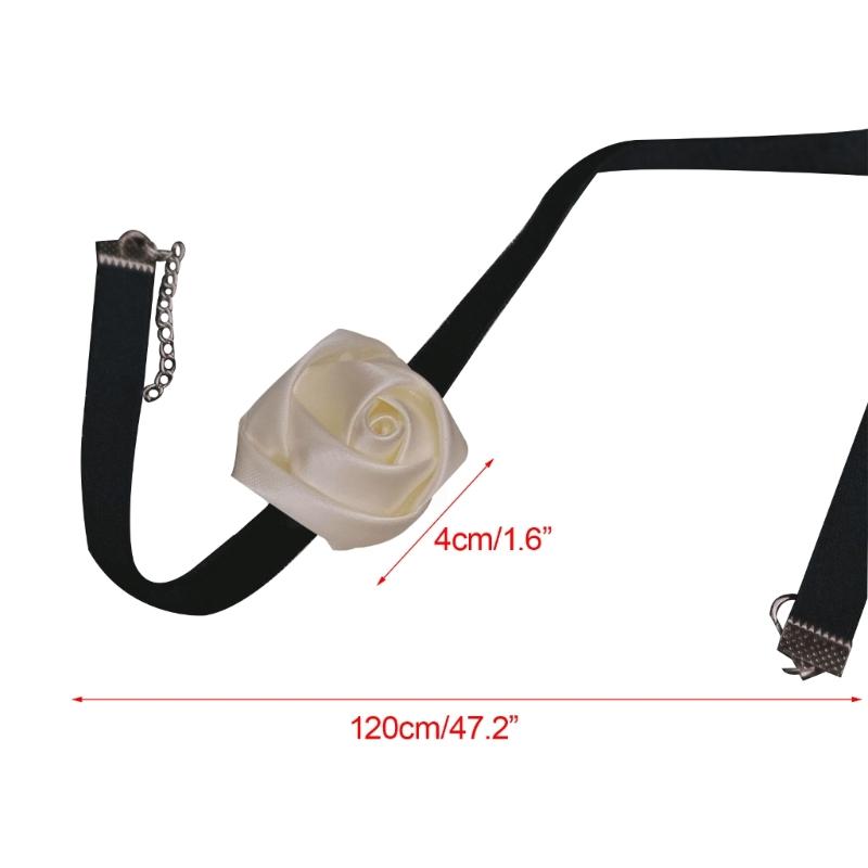 Fashion Choker Necklace Women Silk Satin Rose Necklace Flower Rose Chocker Clavicle Chain Party Sexy Jewelry Ornament