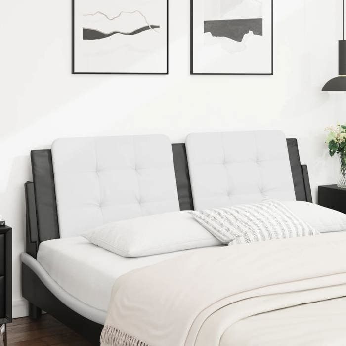 VidaXL Coussin de Tête de Lit, Oreiller Rembourré de Tête de Lit, Accessoire de Lit de Chambre à Coucher Intérieur, Blanc et 374871