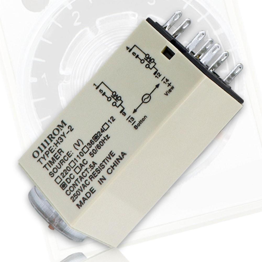 

Delay Timer Relay AC220V DC24V Adjustable LED Indicator H3Y-2 60S DC12V