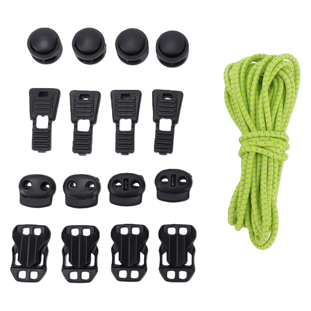 DIY Elastická šňůra Silně pružná Kulaté šňůrky Plastové zarážky na šňůrky pro tkaničky Šňůrky Paracord Zelená 3,2 m
