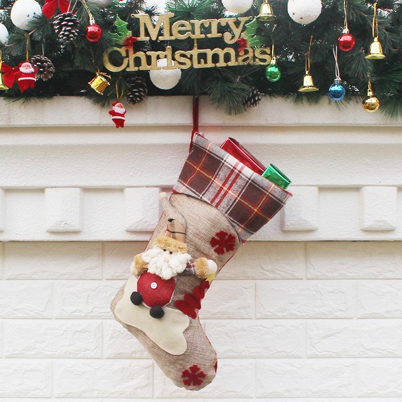 Christmas Decorations Pendants Arrangements New Year Gifts Santa Snowman Socks Christmas Socks Gift Bags