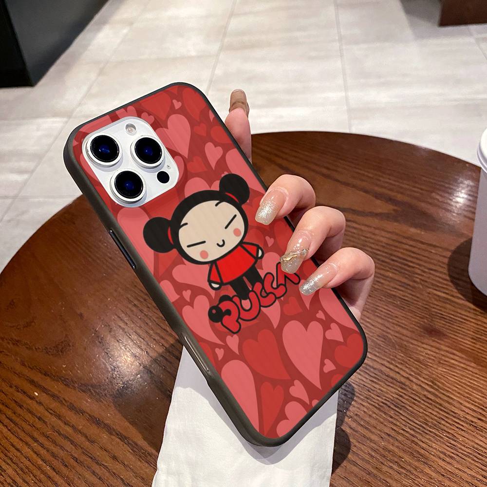 Popular Animation P-Pucca Phone Case For IPhone 17 16 15 11 12 13 14 Pro Max Soft Corrugated Silicone Cover Case