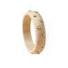 Gold Beads Stackable Bangle Round Shape Wrist Jewelry Fashion Wide Resin Bracelet  Commute