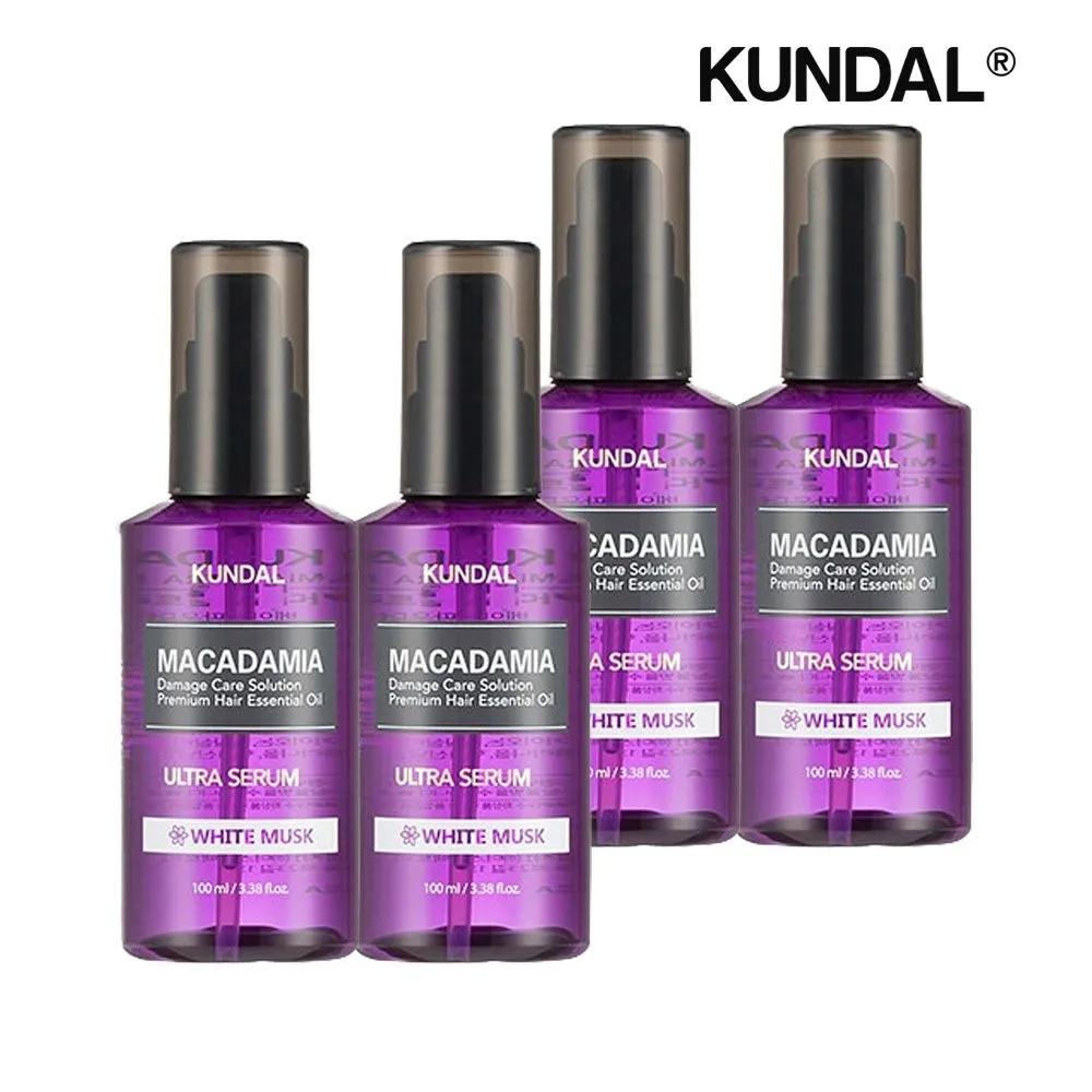 KUNDAL Macadamia Ultra Hair Serum White Musk 100ml x4