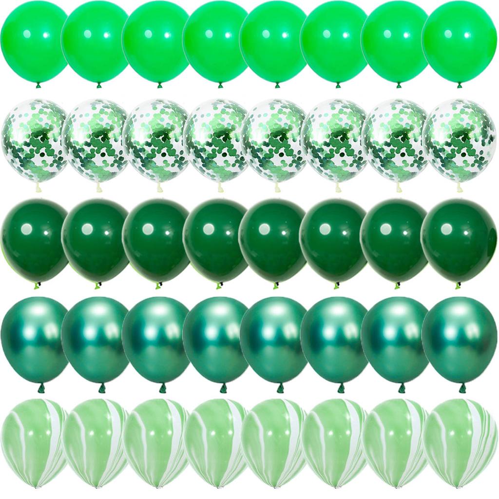Green Metal Latex Confetti Balloon Jungle Safari Birthday Party Decoration Matte Globos New Year Wedding Party Baby Shower Decor