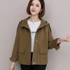 Kurzer Windjacke im koreanischen Stil für lässige Frauen in Übergröße