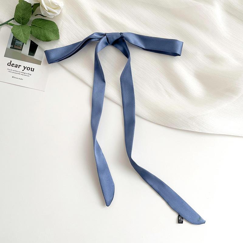 Silk Scarf, Long Strip, High-end Black Ribbon, Tie, Scarf, Neck Accessories, Matching Shirt, Thin and Narrow Strip, Tied Headband, Streamer.