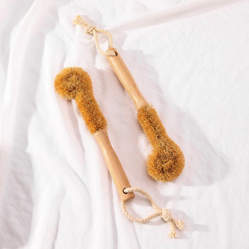 Multi-purpose Kitchen Cleaning Brush Natural Coconut Fiber Dish Pot Cleaning Brush Bamboo Wooden Handle Bottle Wash Scrub Brush