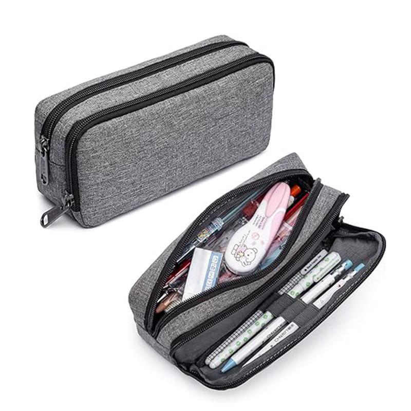 Large Capacity Double-layer Student Pencil Case - Oxford Cloth Exam Bag for Primary and Secondary School