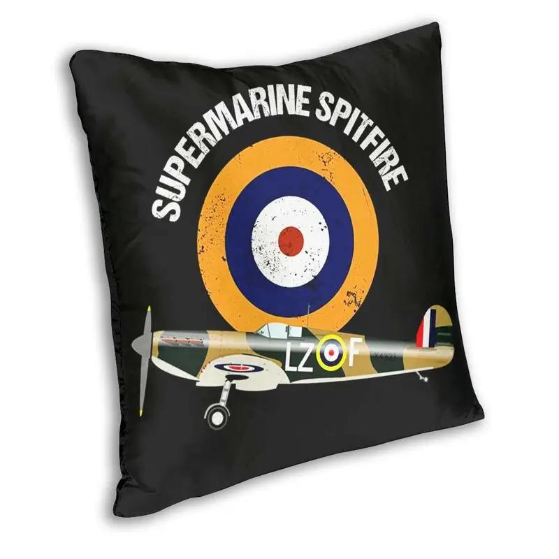 Supermarine Spitfire Povlak na polštář RAF Warbird Vojenský Letadlo Letadlo WW2 Pohovka Potah na polštář Domácí dekorace Sametový povlak na polštář