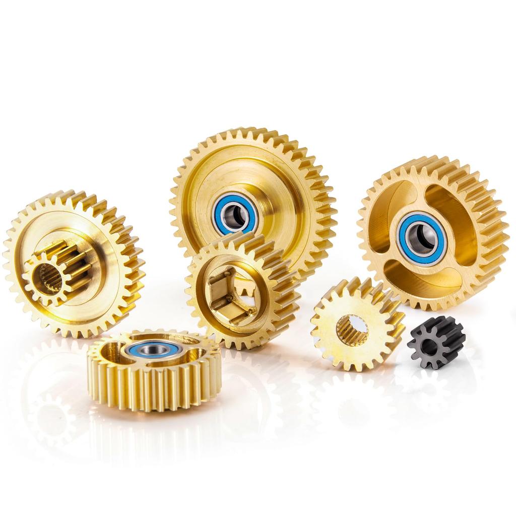 TRZX 7-teiliges Messing Motorgetriebe Zahnradteile Set für Tamiya 114 RC Sattelzugmaschine