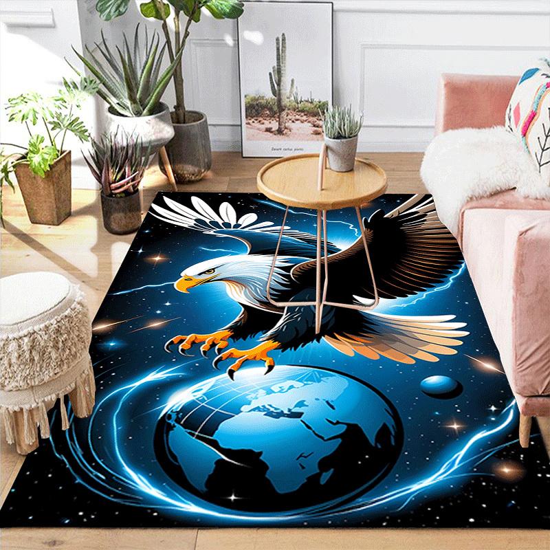 1pc Flying Eagle Design Area Rug - Soft, Anti-Slip, and Durable Gaming Room Decor for Bedroom