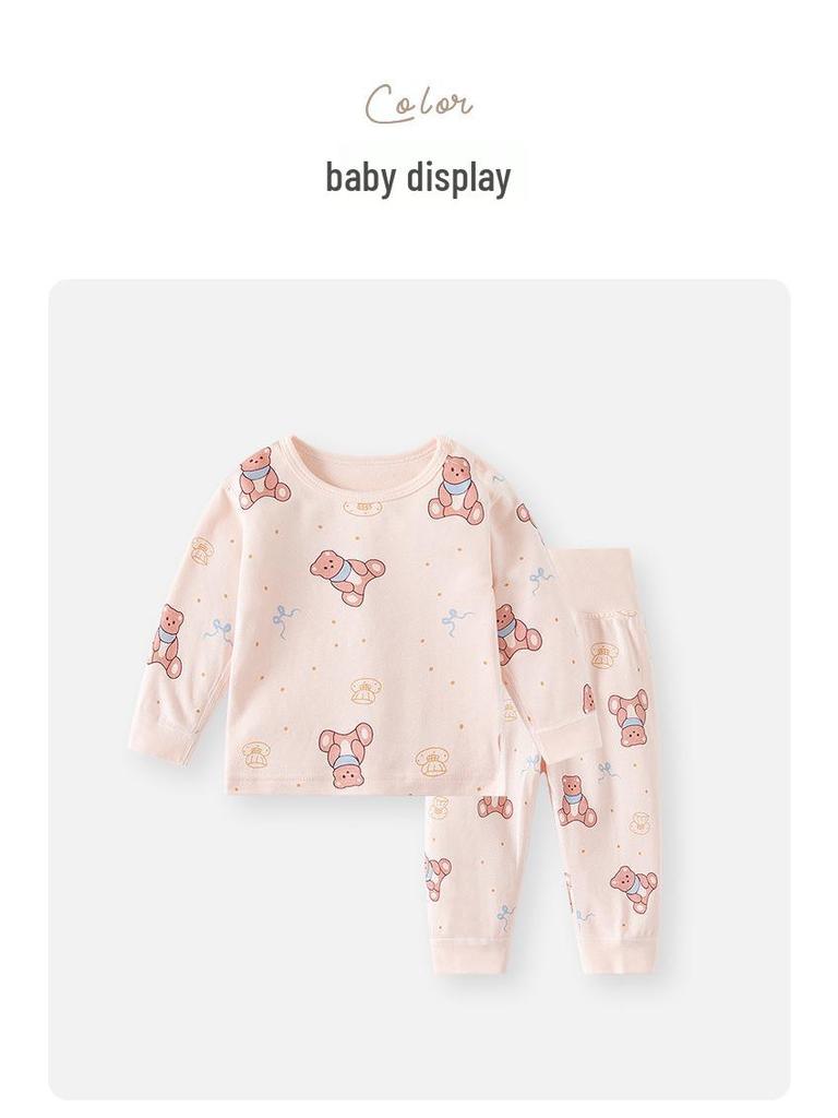 Infant Two-Piece Pajama Set: Seasonal High Waist Pants and Top