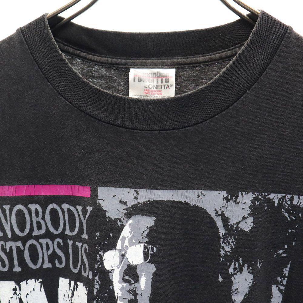 ONEITA 90s Old Masahiro Chono Print Short sleeve T-shirt L black Men's Used