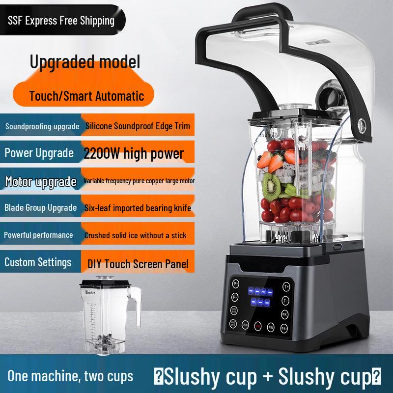 Commercial Soundproof Smoothie Machine: Automatic Ice Crusher, Shaver, Tea Brewer, Wall-Breaking Juicer for Milk Tea Shops.