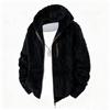 European Style Hooded Fleece Zipper Jacket, Men's Cotton Jacket with Added Fleece, Handsome Imitation Lamb Wool Top