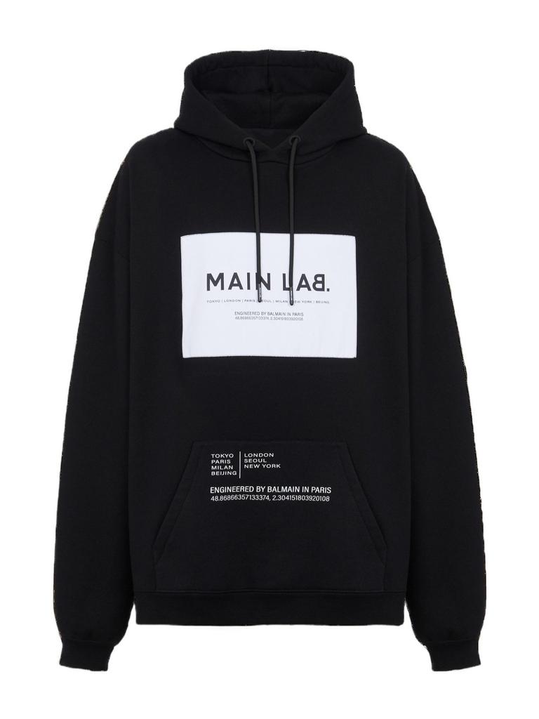 Balmain FW25 Men's Hooded Sweatshirt - Loose Fit, Letter Print