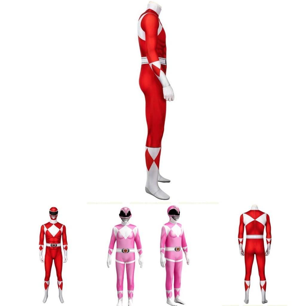 Power Costume Rangers Kids Adult Cosplay Fancy Dress Party Superhero Jumpsuit