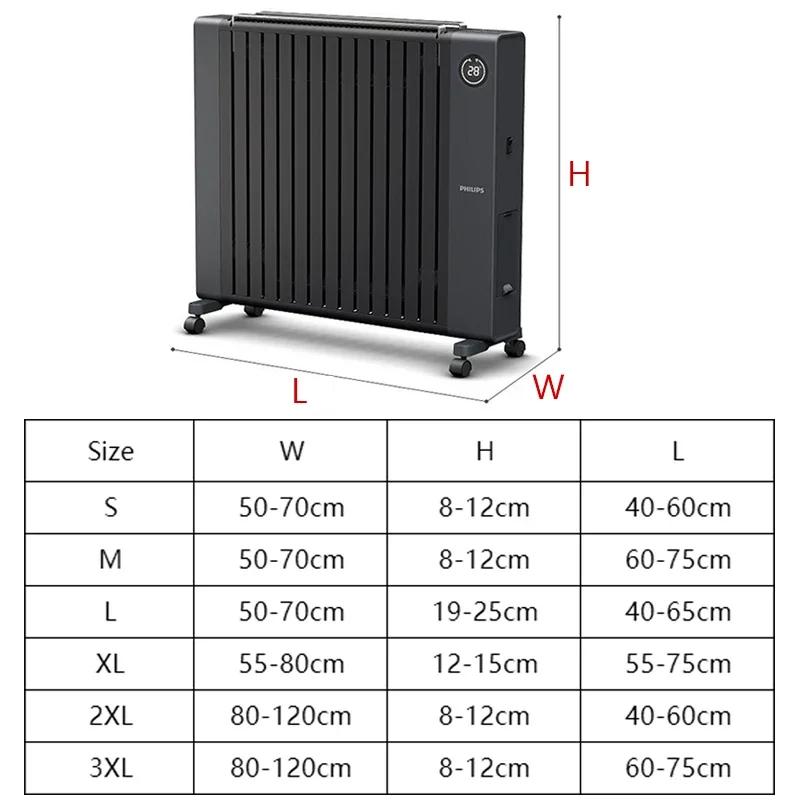 6 Sizes Cartoon Printed Radiator Dust Cover Household Oil Tin Dust Cover Heater Dust Cover Fabric Electric Heating