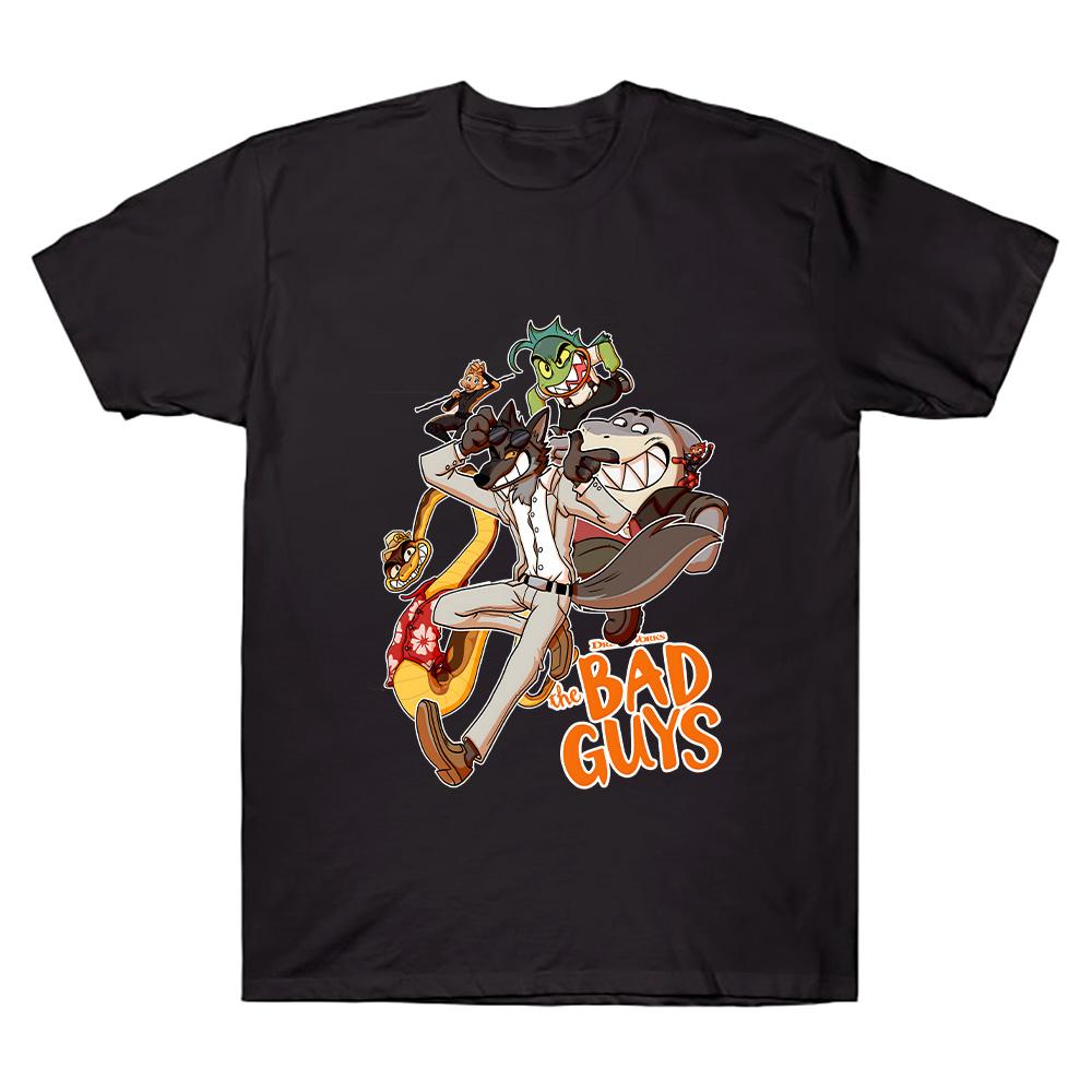

The Bad Guys 2 Cartoon Print T Shirts Cotton Gift Creative Tee Shirt Summer Women Men Short Sleeve Loose Breathable Clothes Top XS