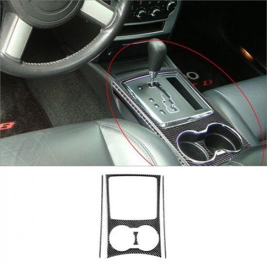 4Pcs For Chrysler 300 Carbon Fiber Interior Transmission Cupholder Cover Trim